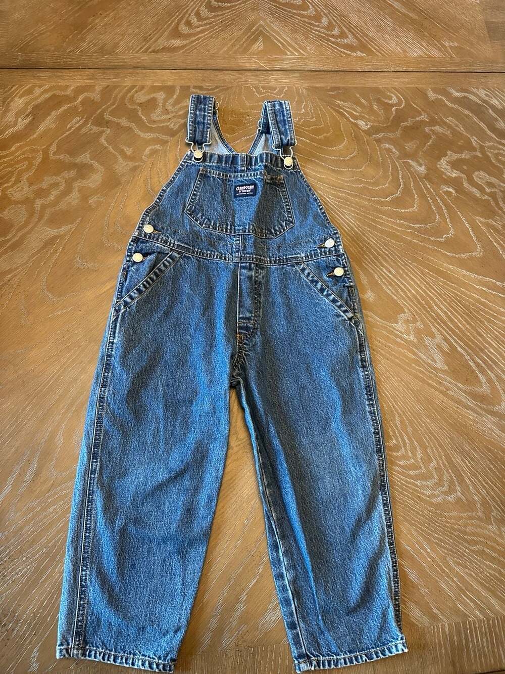 Vintage OshKosh B'gosh Toddler Girl Denim Overalls Jumper Vestbak 4T 100% cotton